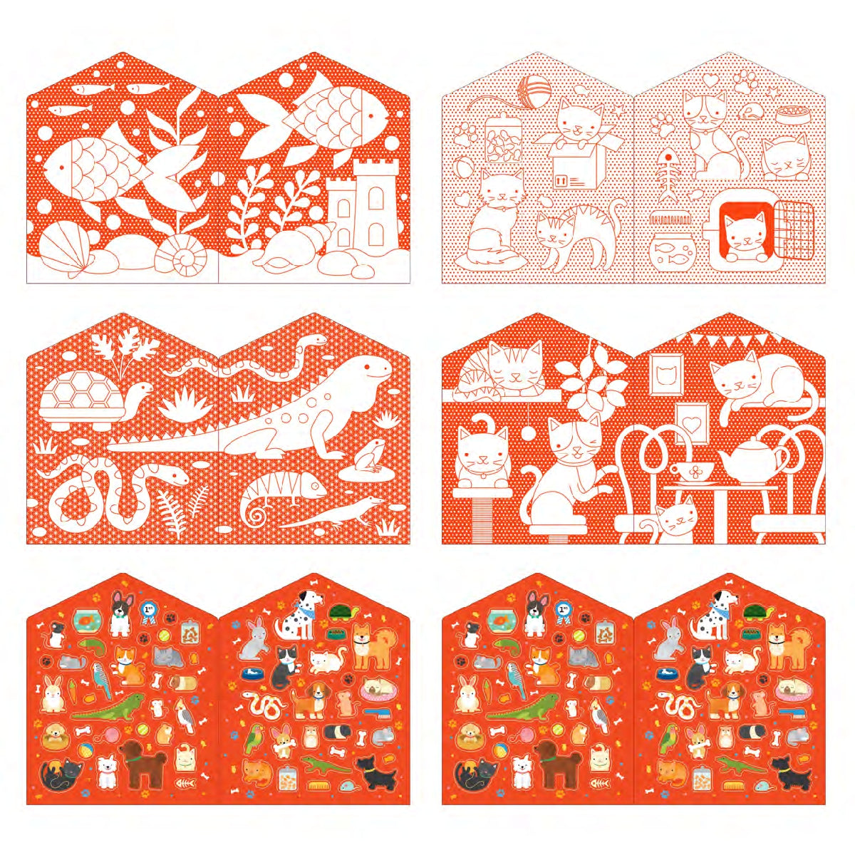 Petit collage Ritbok med Stickers Husdjur