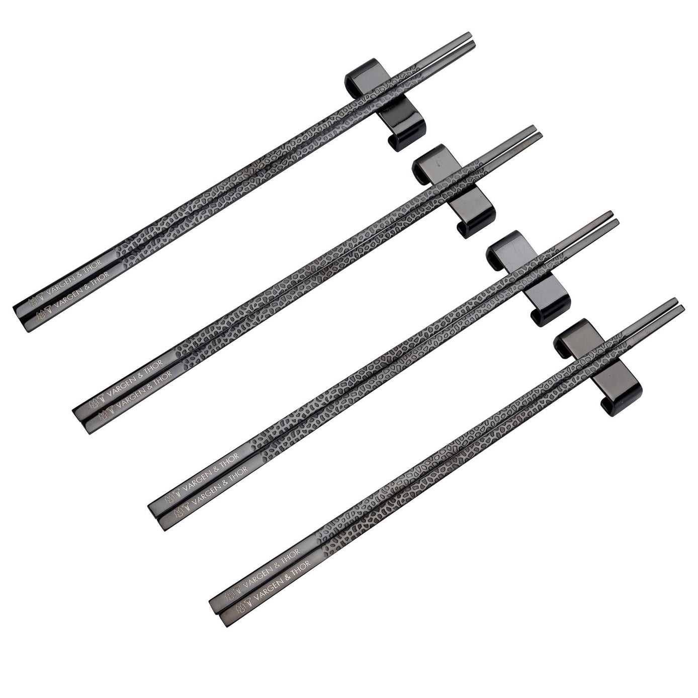 Vargen & thor KITO – Chopsticks, Svart (4 par + 4 ställ)
