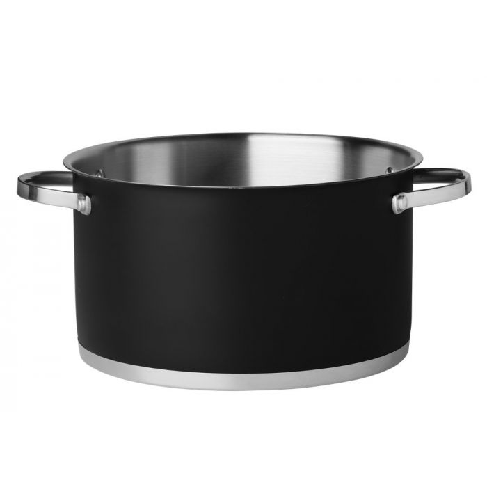 Kastrull svart med glaslock 5,3 L 24 cm