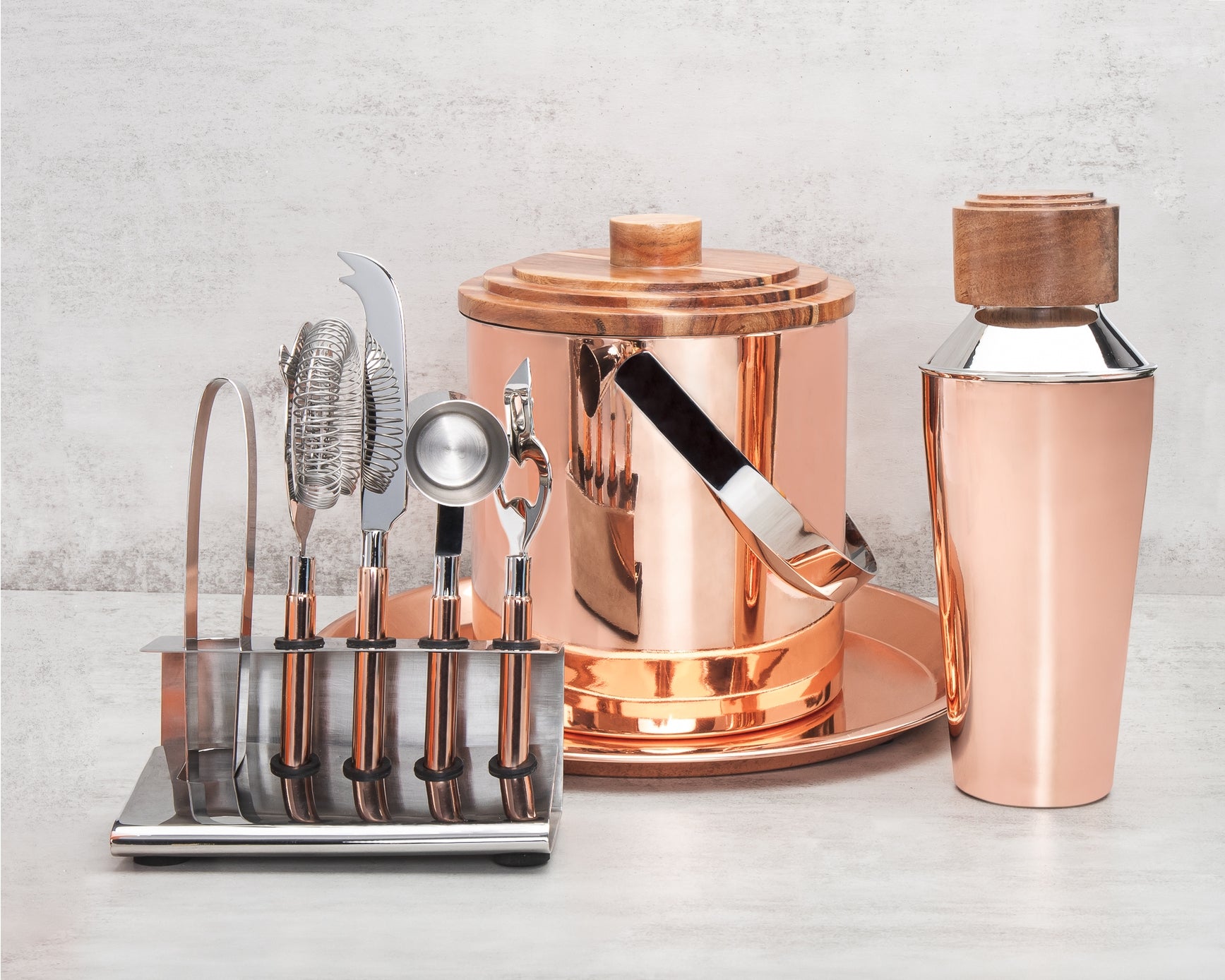 Godinger 9 bit koppar/trä Bar Set