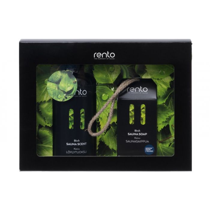 Rento Presentask: doft &; bastutvål, björk