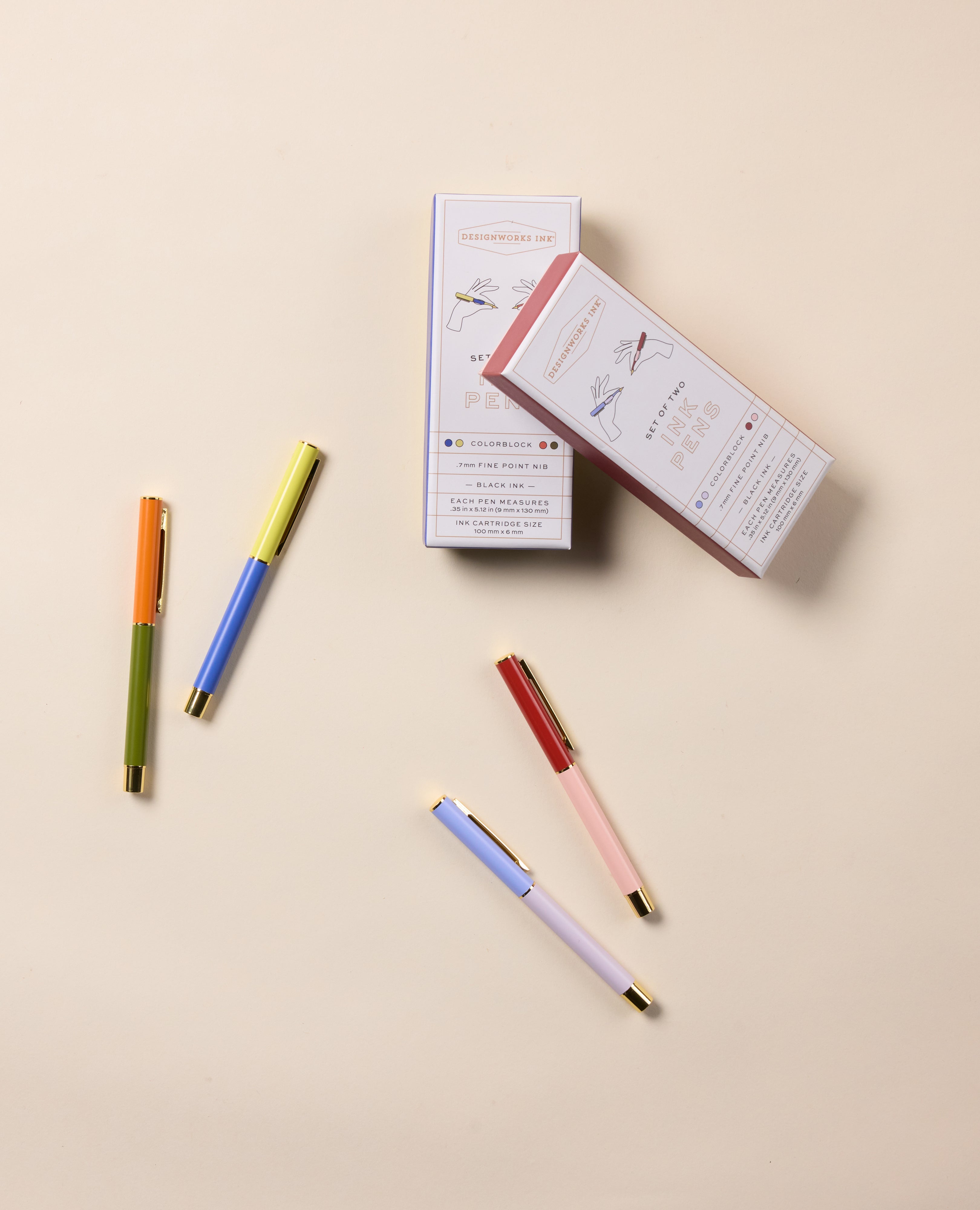 Pennor Color Block Lavedel & Blekrosa