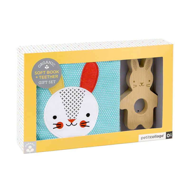 Petit Collage Mjuk Bok & Bitring Set