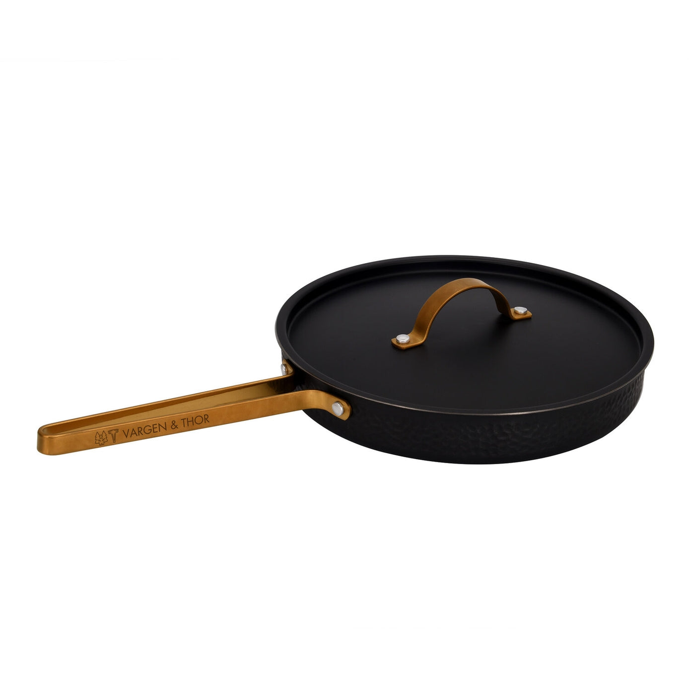 Vargen & thor MODELL X - Svart traktörpanna med detaljer i mässing (28cm)