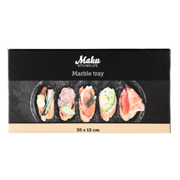 Bricka i marmor svart 30x15 cm